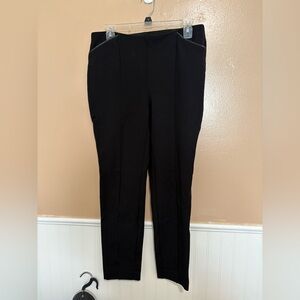 Alfani Size 10 Black Pull on Pants Seams Front Elastic Band Waist Preowned